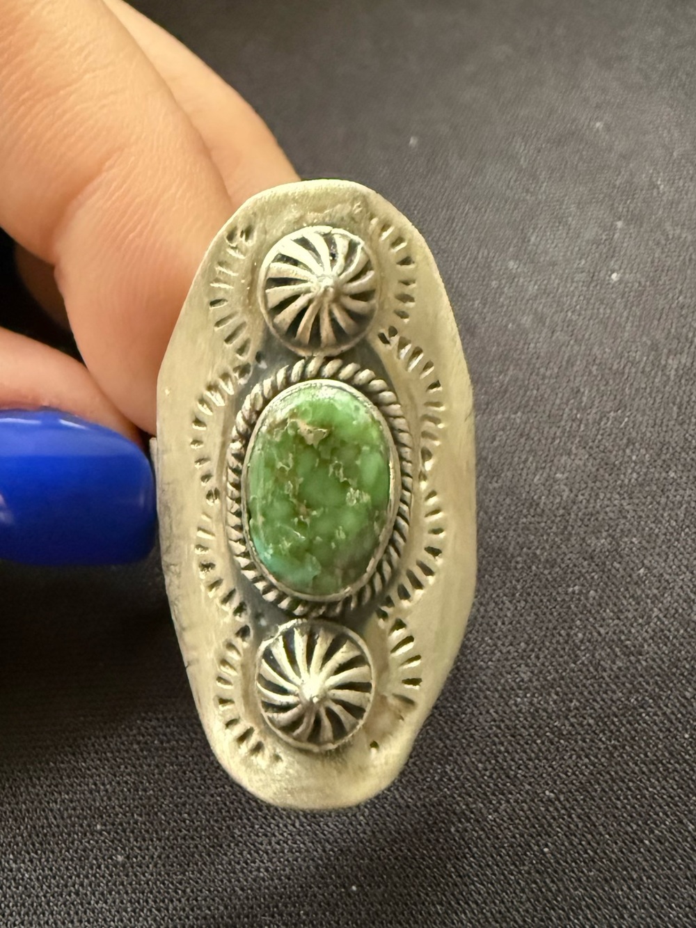 Huge Sonoran gold handmade adjustable ring. Tons of silver work